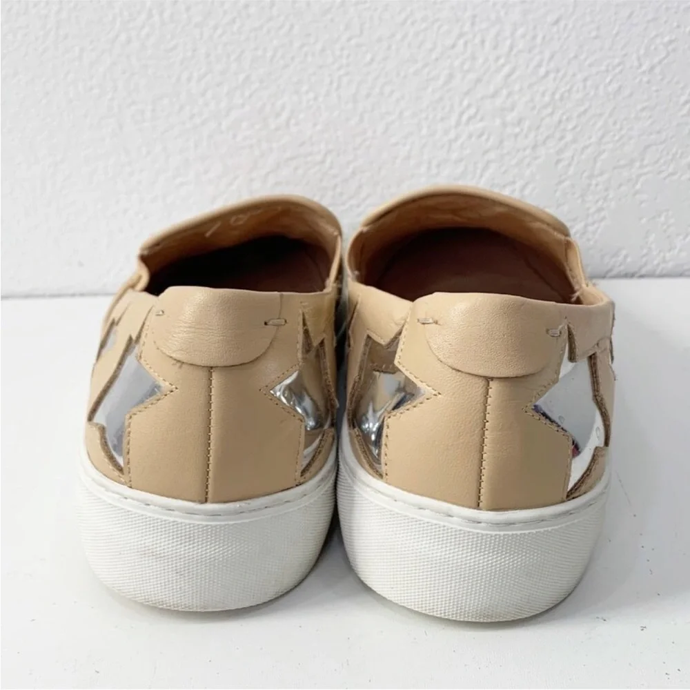 J/Slides NYC‎ Star Platform Leather Slip-On Sneakers Size 10